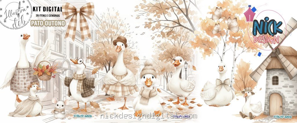 Pato Outono - Kit Digital - Imagem 1