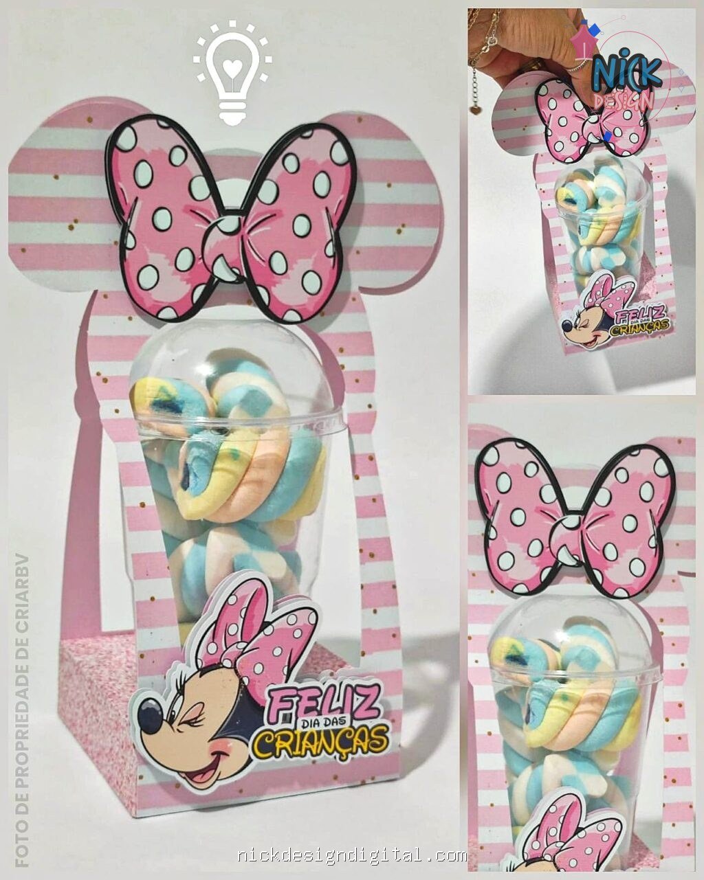 Caixa Copo Bolha Minnie 300ml - Dia das Crianças - Imagem 1