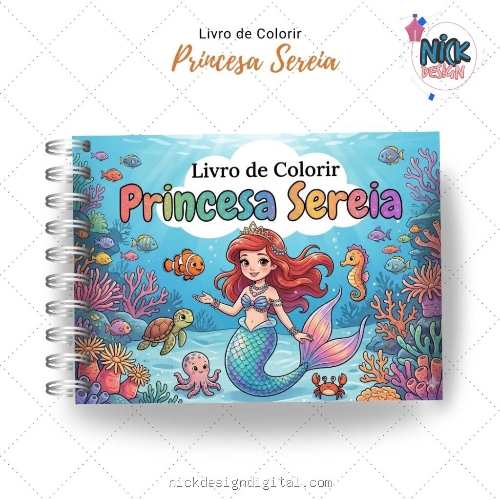 Princesa Sereia - Livro de Colorir - Imagem 9