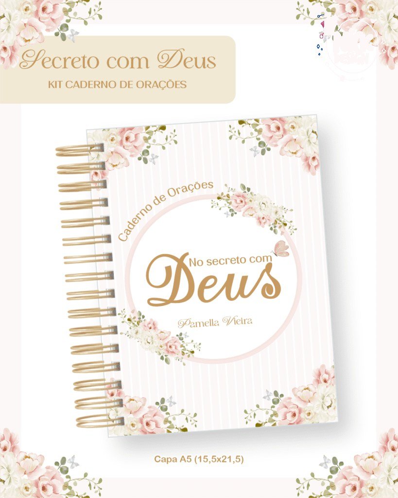 Secreto com Deus - Kit Caderno de Orações A5 (Pamella)