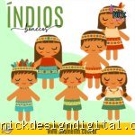 Estampas e Molde Índios Bonecas de Pano