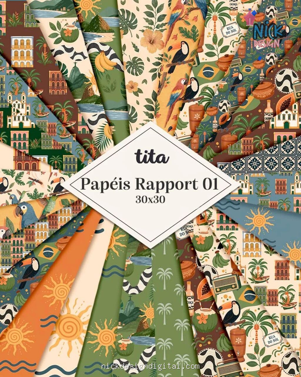 Brasil Tropical - Combão Ilustrações + Papéis (Tita) - Imagem 3
