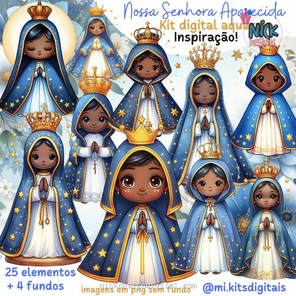 Nossa Senhora Aparecida Aquarela - Kit Digital