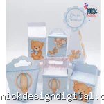 Chá de Bebê Ursinho Azul - Kit Festa Pronta