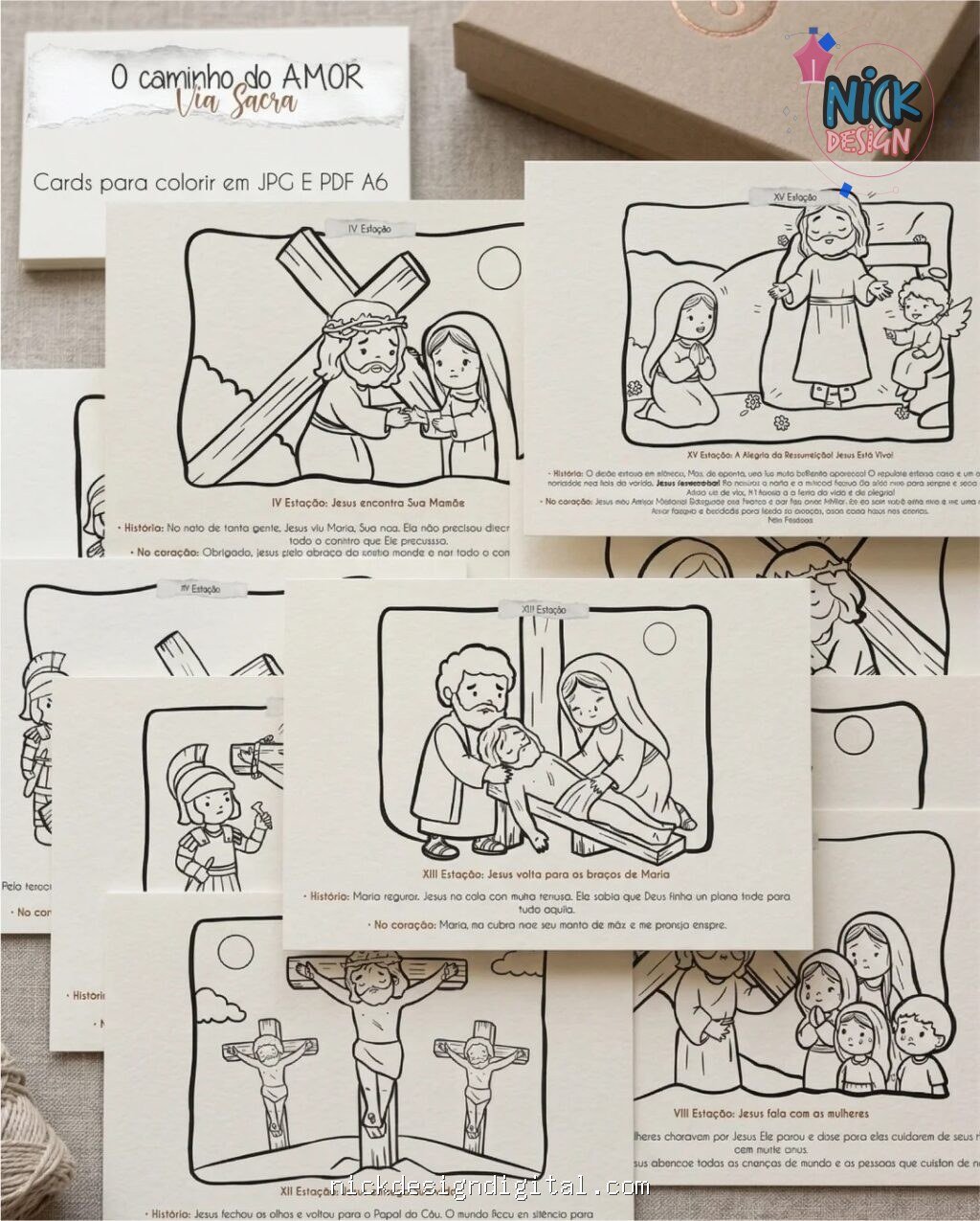 Cards A6 VIA Sacra para Crianças - Imagem 2