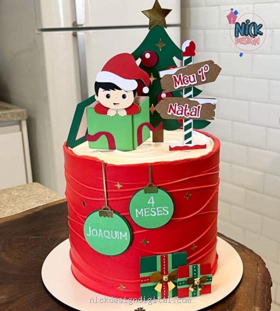 Meu Primeiro Natal Menino na Caixa - Topo de Bolo