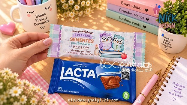 Embalagem barra chocolate e Kit Kat - Dia dos Professores 2026 - Imagem 1