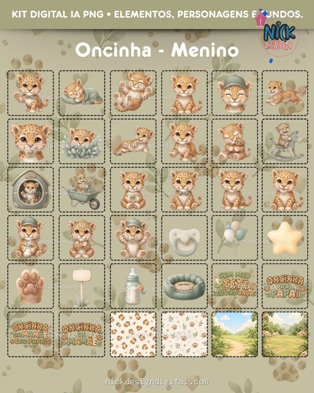 Oncinha Menino - Kit Digital - Imagem 2