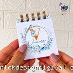 Mini Calendário Floral Azul com Caixa 2027
