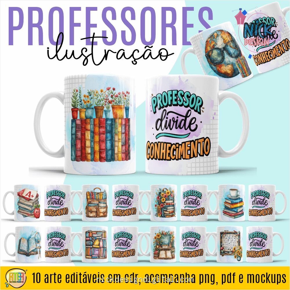 Professores Ilustração - Artes para Canecas - Imagem 1