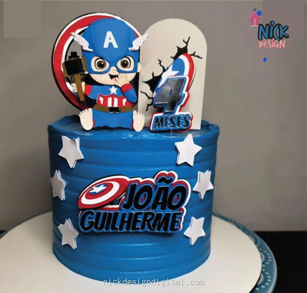 Capitão América - Topo de Bolo - Imagem 1