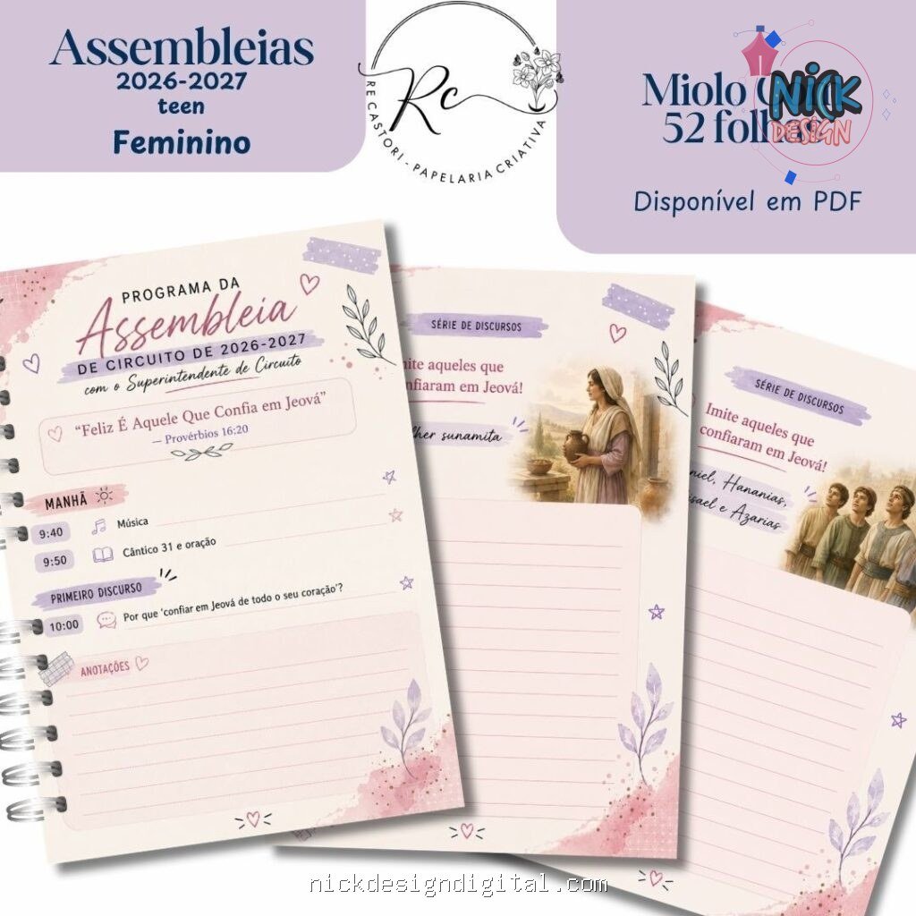 Caderno teen Feminino para as Assembleias 2026-2027 - Imagem 4