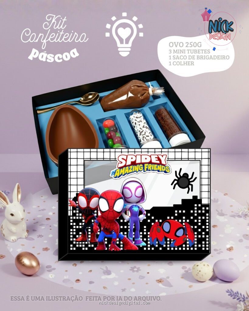 Kit Confeiteiro Homem Aranha - Páscoa