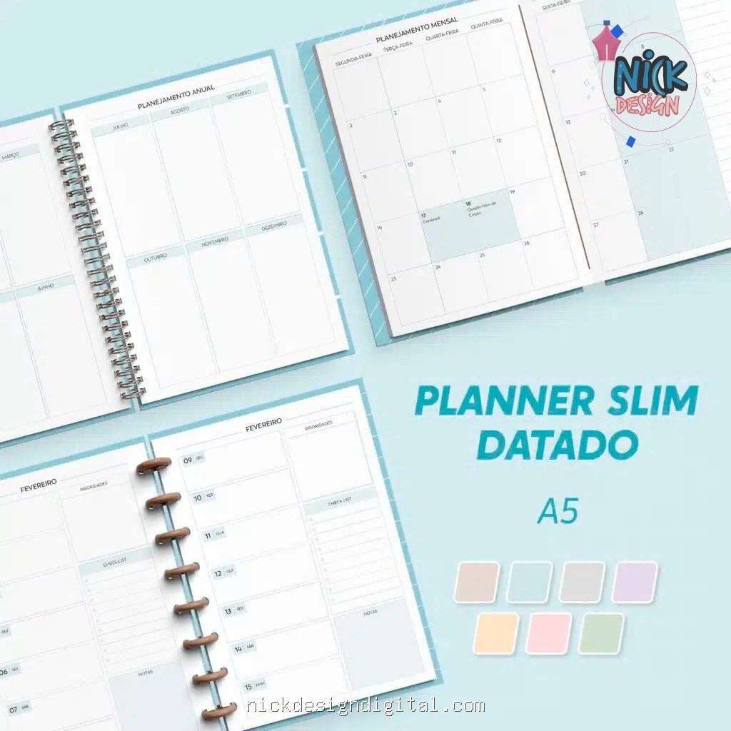 Planner Slim 2027 | Datado – A5 (Nilmara) - Imagem 1
