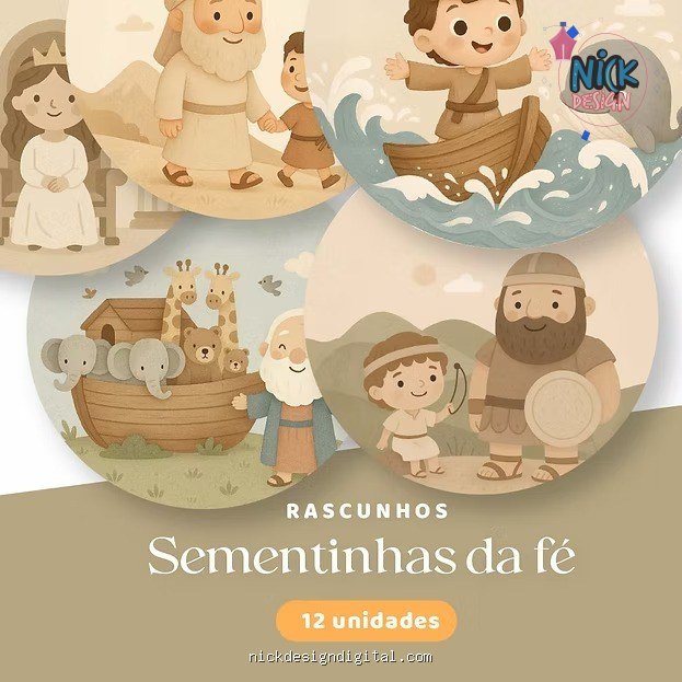 Sementinhas da fé - Kit 12 rascunhos para pintar/bordar plaquinhas de maternidade - Imagem 1