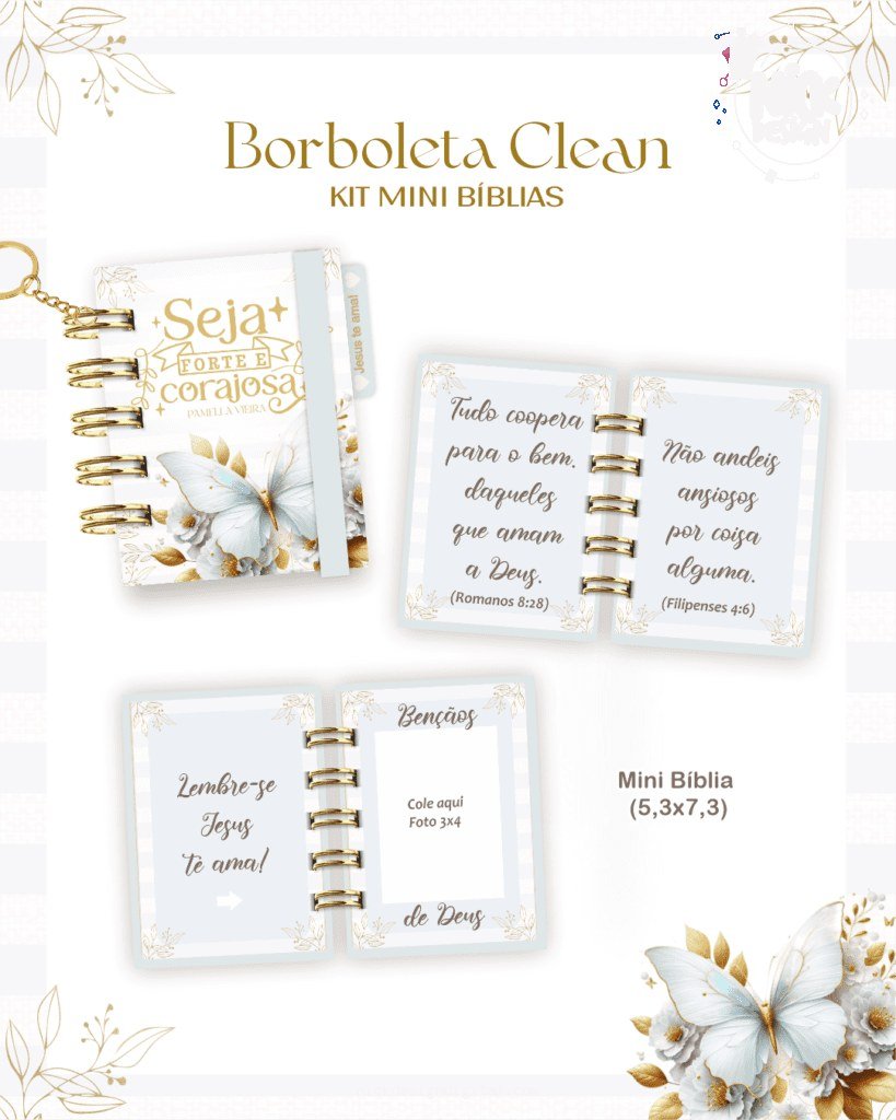 Borboleta Clean - Combo Mini Bíblias (Pamella) - Imagem 1