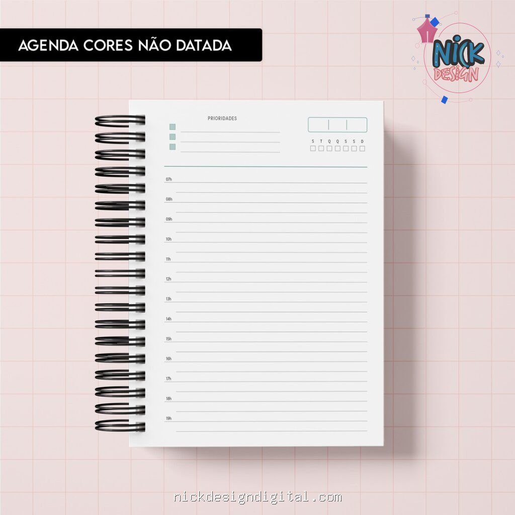 Miolo Agenda Cores Não Datada (Trilha de Papel)