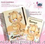 PACK Caderno Pautado A5+Bloquinho A6 – Garfield
