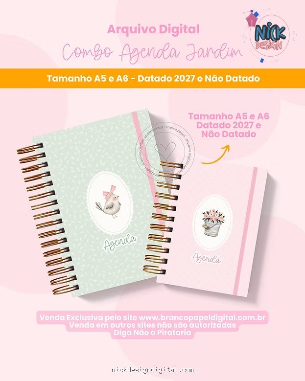 Combo Agenda Jardim 2027 (Branco Papel) - Imagem 1
