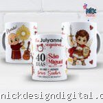 Frei Gilson 40 Dias Com São Miguel Arcanjo - Arte Avulsa Caneca