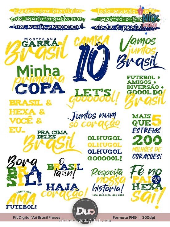 Frases Copa 2026 Brasil - Kit Digital - Imagem 1