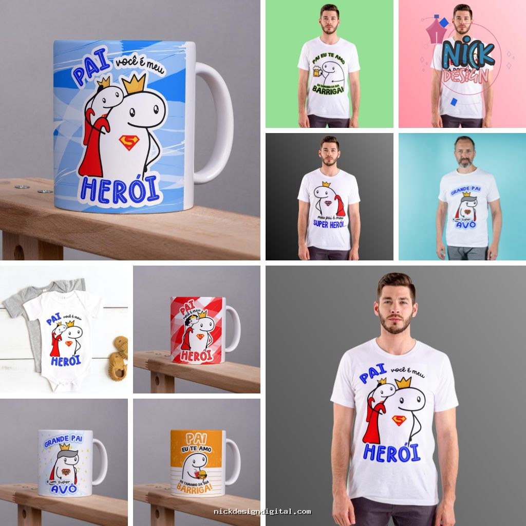 Estampas Flork Divertido Canecas | Camisetas | Almofadas + Bônus - Dia dos Pais - Imagem 1