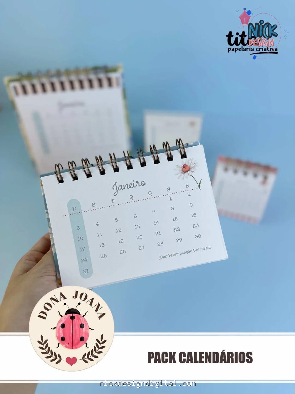 Dona Joana - Pack Calendários 2027 - português e español + Vídeo aula (Tita) - Imagem 5