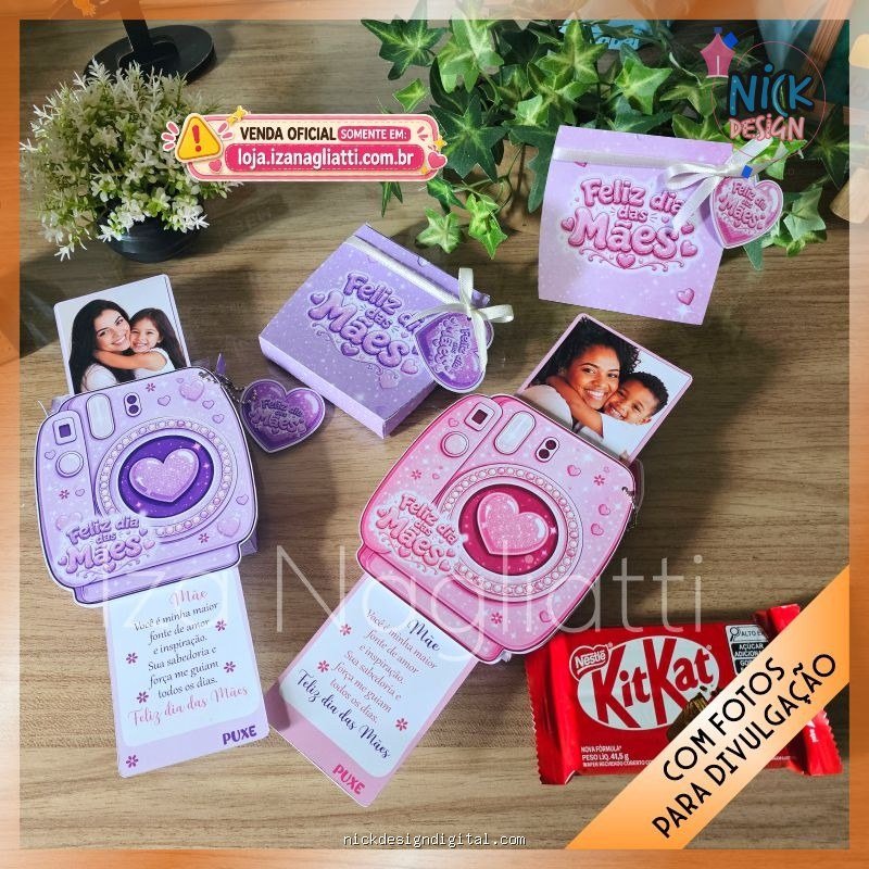 2 Caixas câmera com porta kit kat – Dia das mães (Iza) - Imagem 1