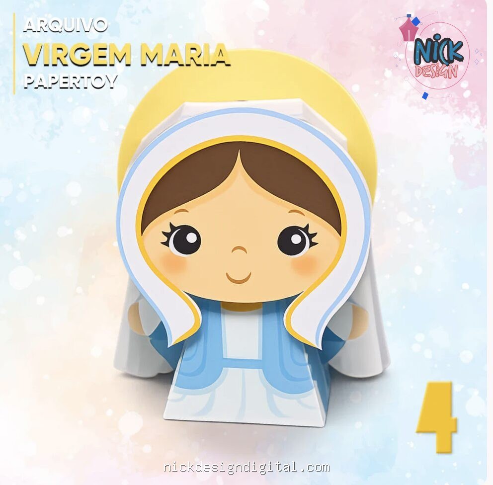 Papertoy Virgem Maria - Imagem 1
