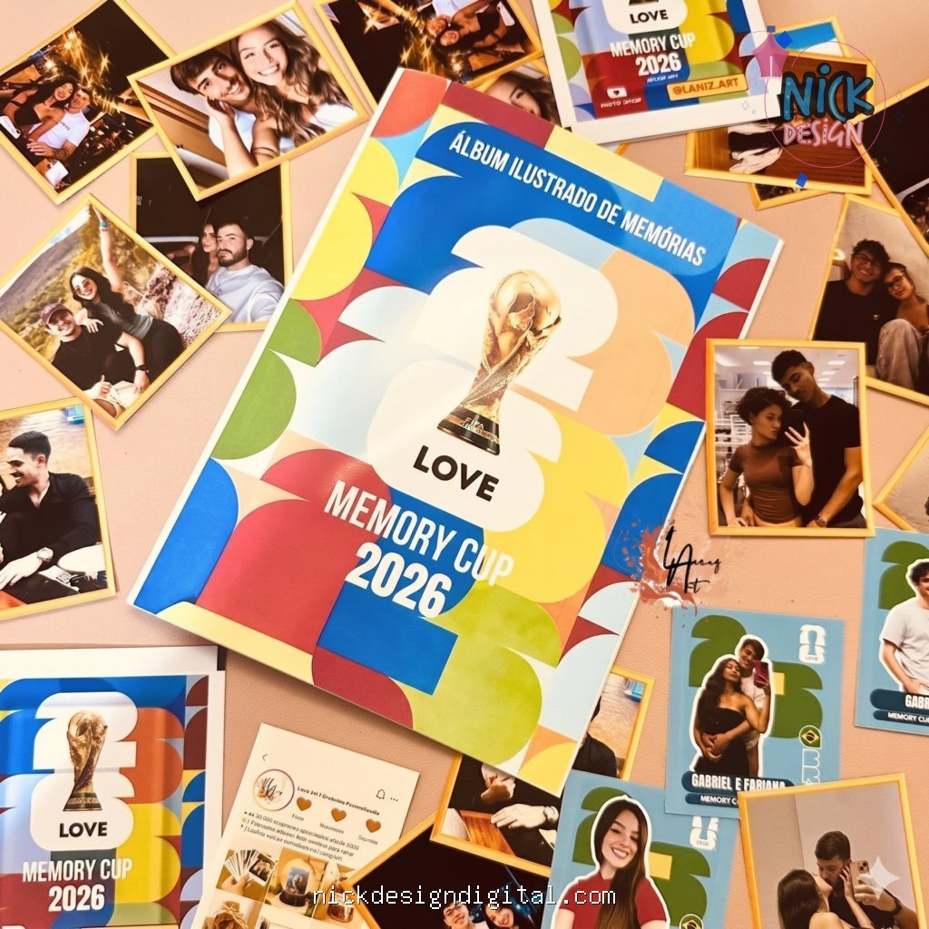 Álbum Casal da Copa 2026 - Editável Canva - Imagem 1