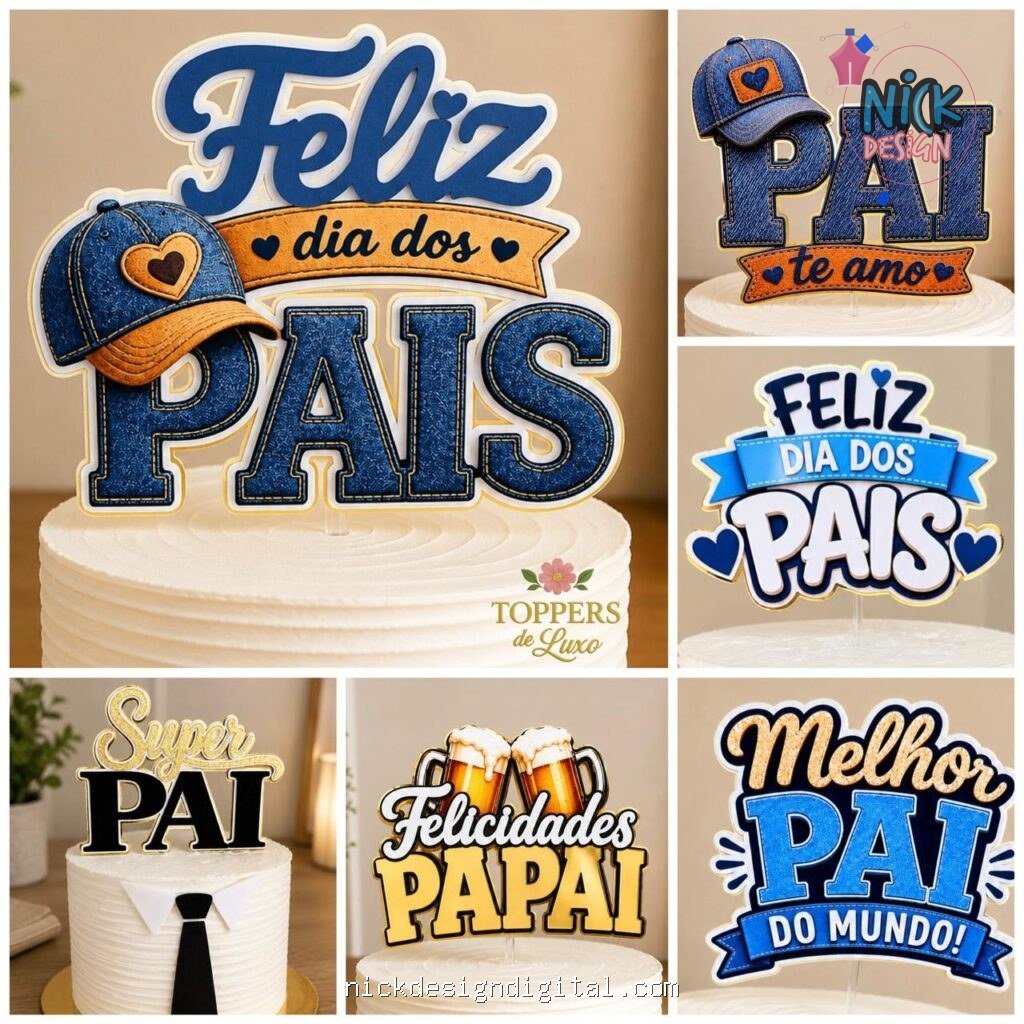 Dia dos Pais 2026 - Topos de Bolo - Imagem 1