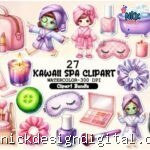 Kawaii Spa Clipart Bundle - Kit Digital