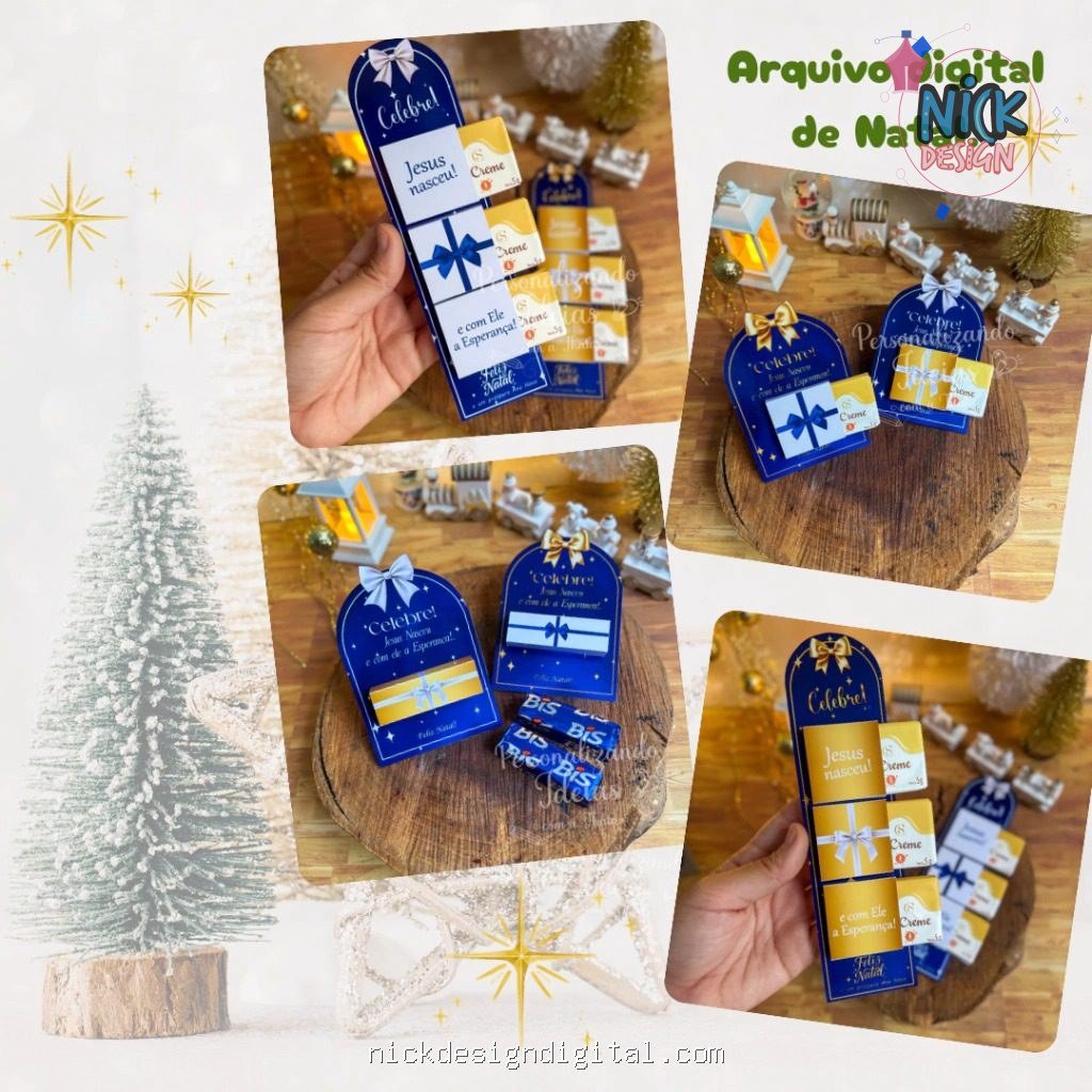 Cards para chocolate - Natal Cristão