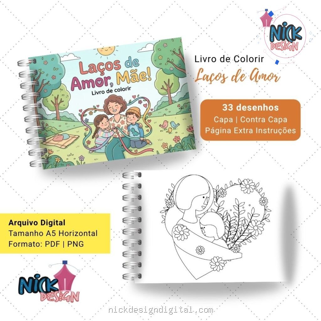 Laços de Amor - Livro de Colorir (Nick Design) - Imagem 1