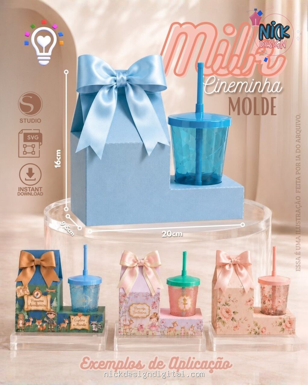 Molde Caixa Milk com Copo Twister - Imagem 1