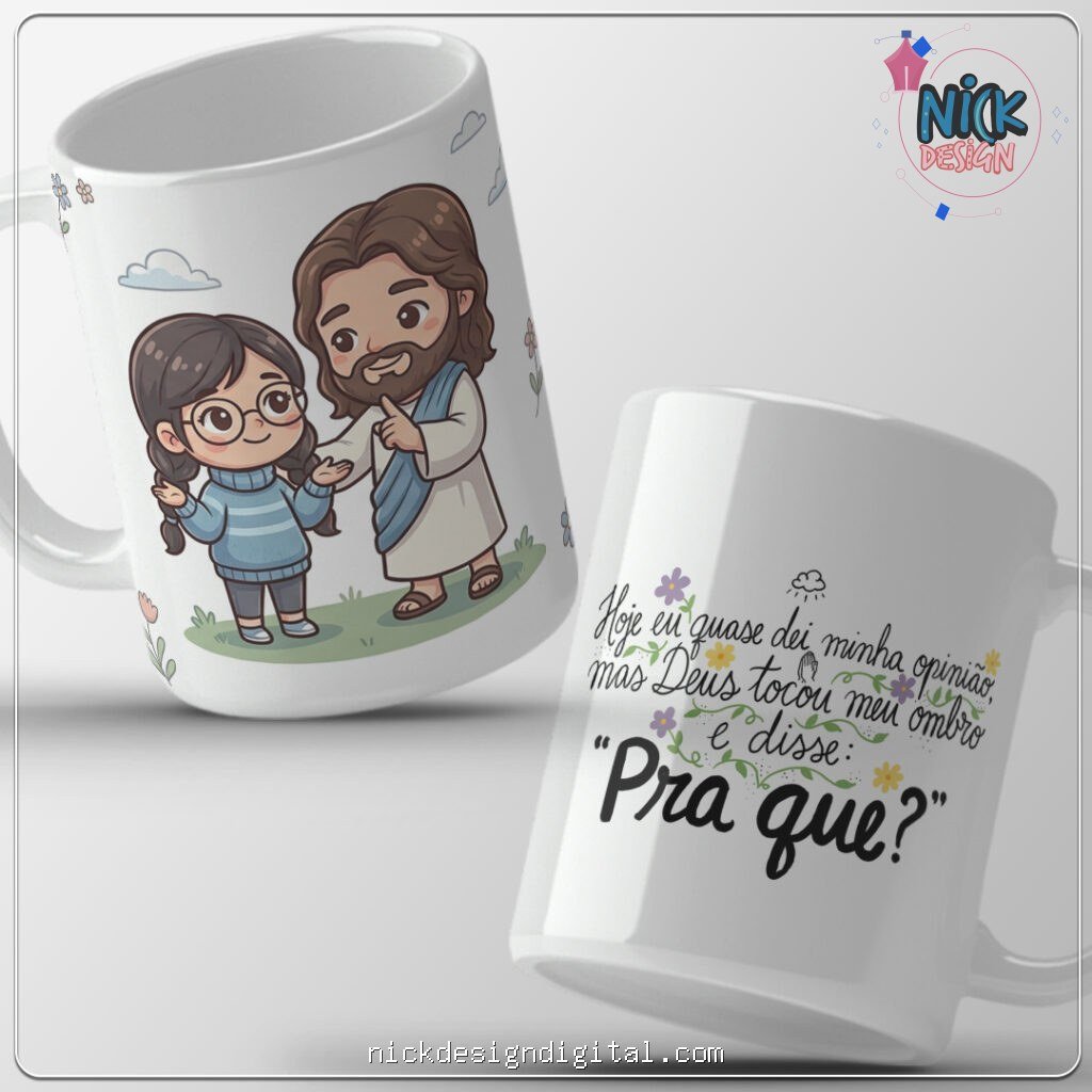 Deus tocou meu ombro - Arte Avulsa Caneca - Imagem 1