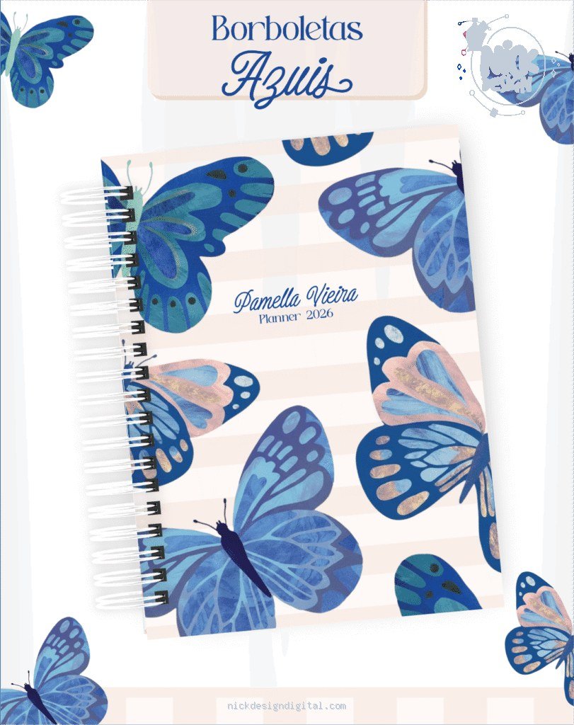 Borboletas Azuis - Agendas | Planners 2026 (Pamella)