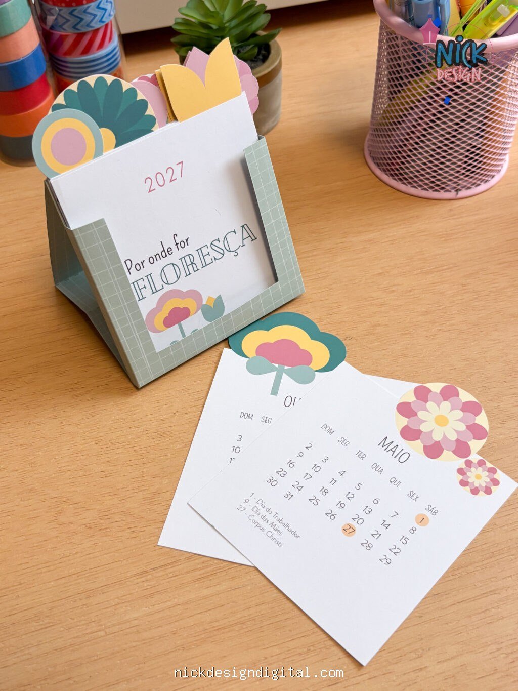 2027 - Calendário Florescer (Tudo pra Papelaria) - Imagem 1