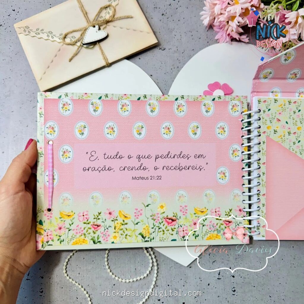 Arte caderno envelope Cartas para Deus - Doce Primavera - Imagem 7