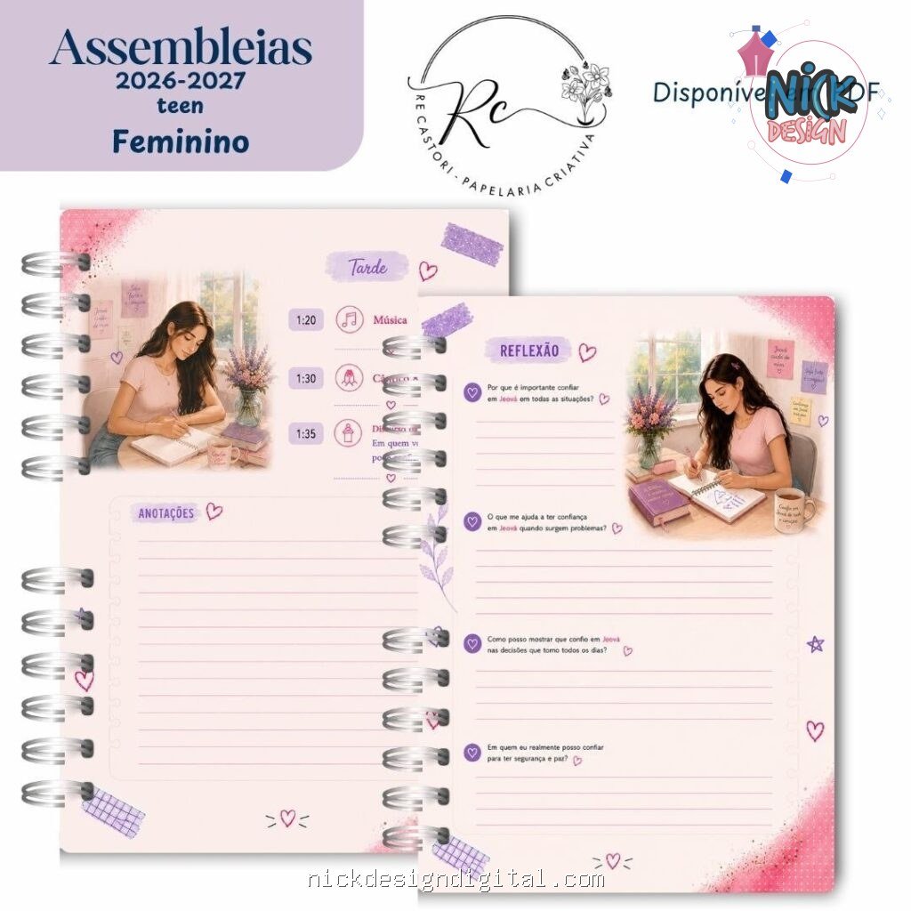 Caderno teen Feminino para as Assembleias 2026-2027 - Imagem 6