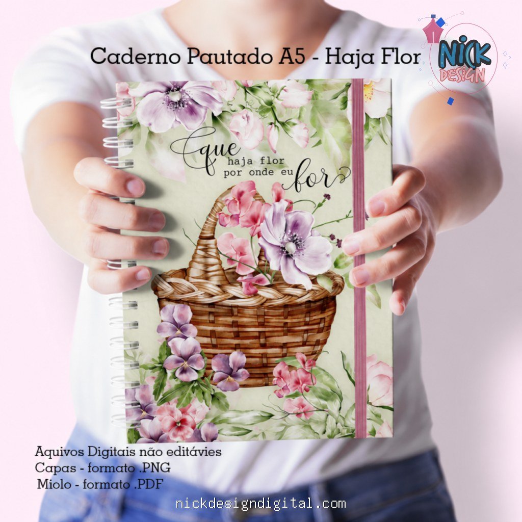 Haja Flor – Caderno Pautado A5 + Bloquinho A6 - Imagem 1
