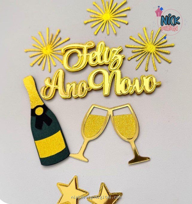 Feliz Ano Novo - Topo de Bolo