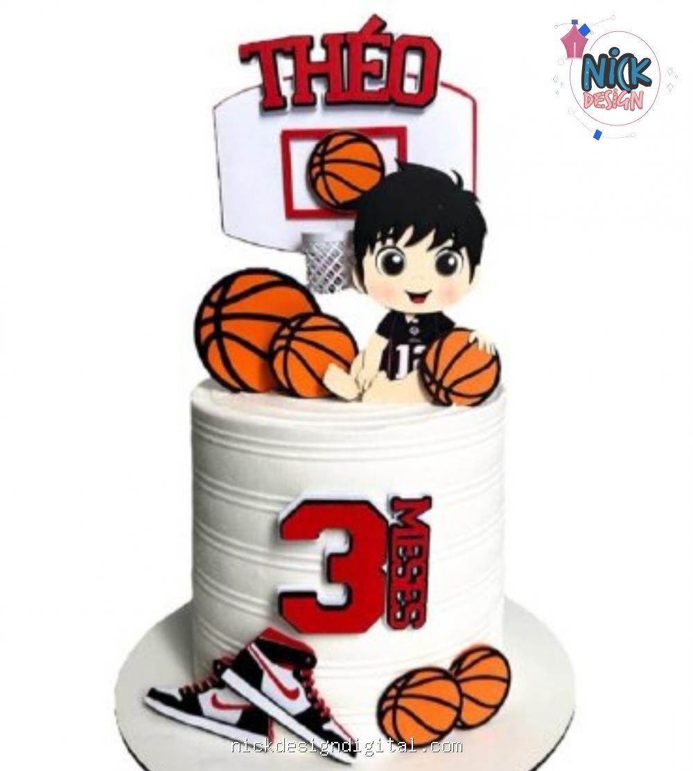 Basquete Menino Baby - Topo de Bolo - Imagem 1
