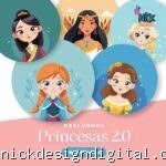 Princesas - Kit 6 rascunhos para pintar/bordar plaquinhas de maternidade