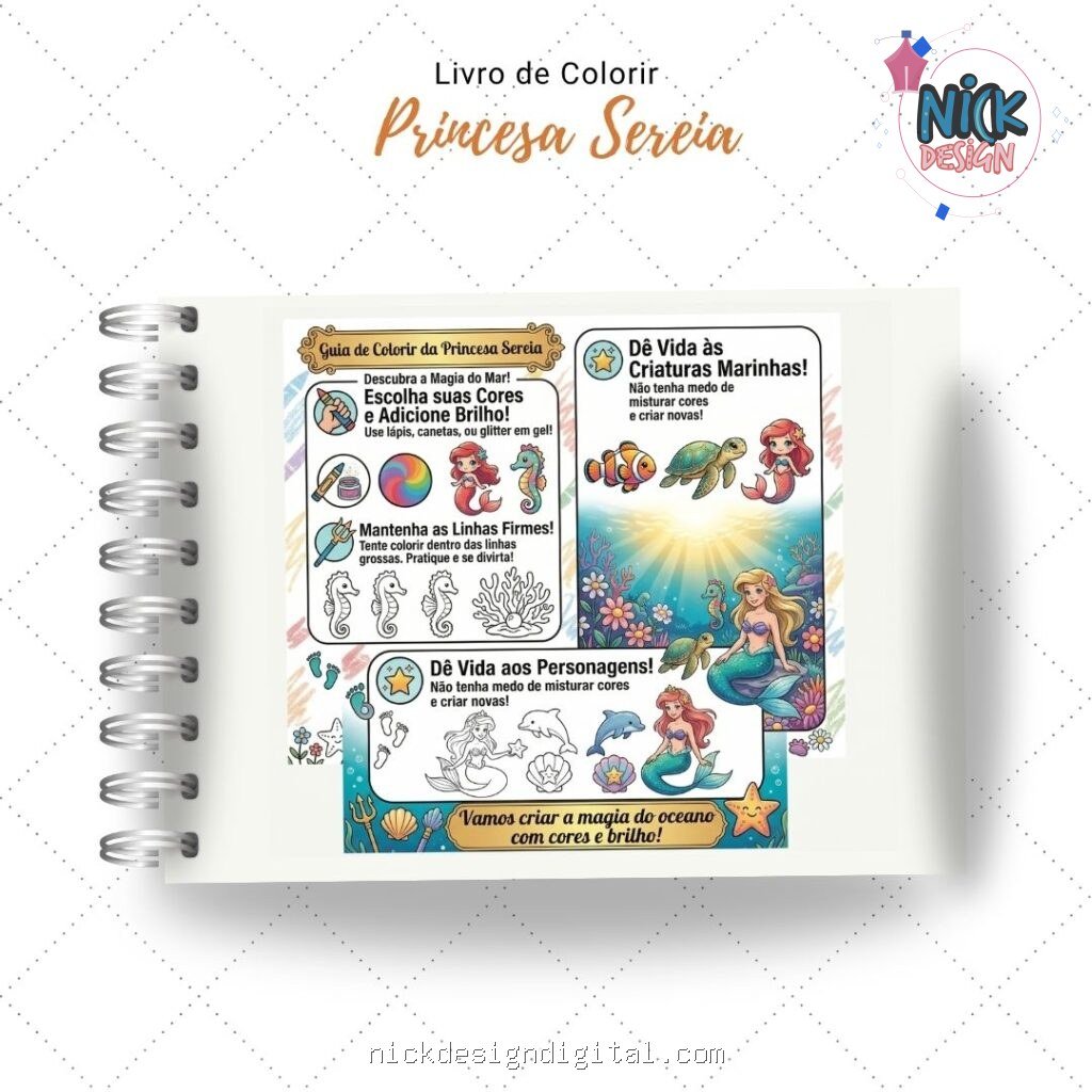 Princesa Sereia - Livro de Colorir - Imagem 8