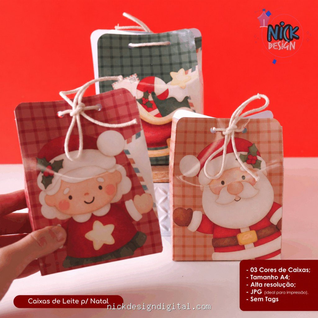 Caixas Leite p/ Natal - Imagem 1