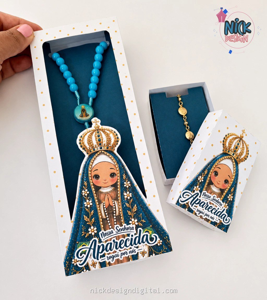 Nossa Senhora de Aparecida - Caixa Terço + Brinde - Imagem 1