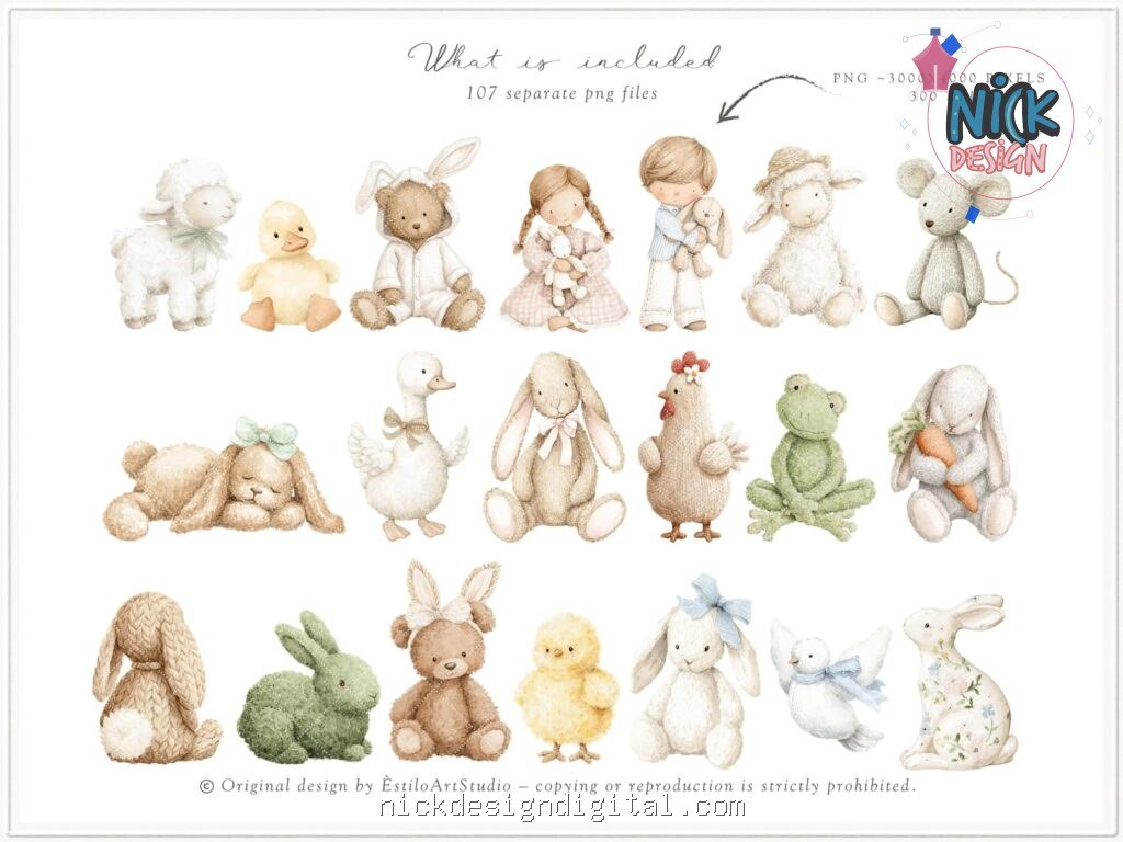 Conjunto de Clipart de Páscoa em Aquarela - Imagem 2