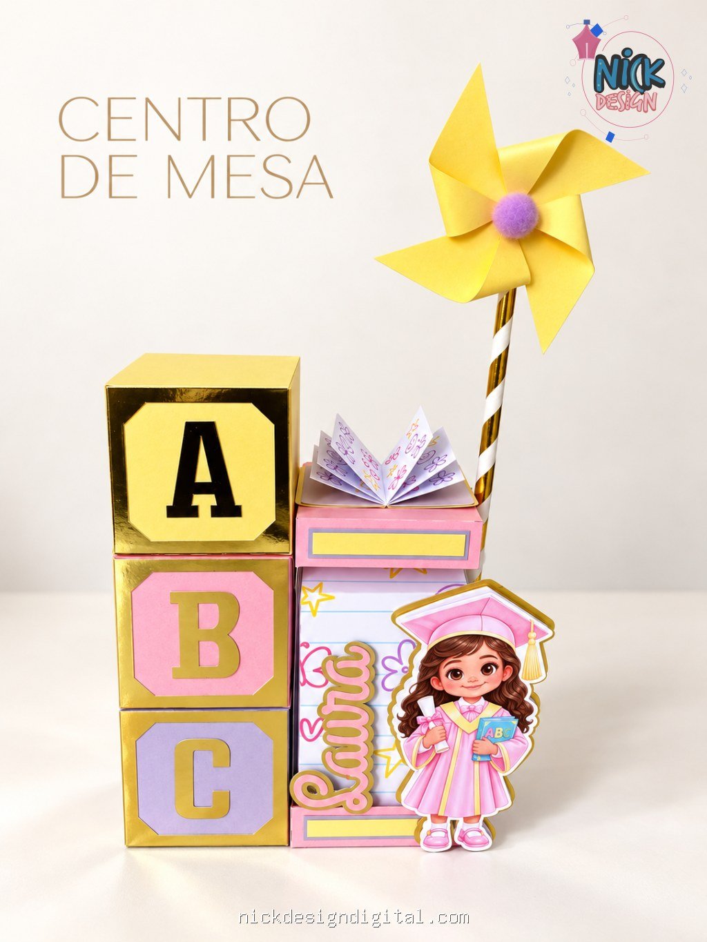 Centro de Mesa ABC Menina - Imagem 1