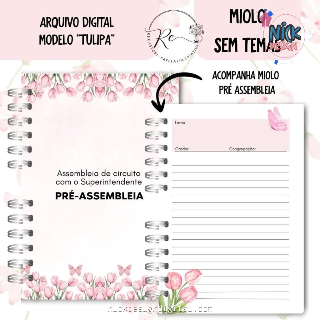 Caderno Assembleia de Circuito 2025/2026 – FLORAL ROSA S/TEMA (Re Castori) - Imagem 6